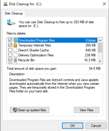 disk clean up