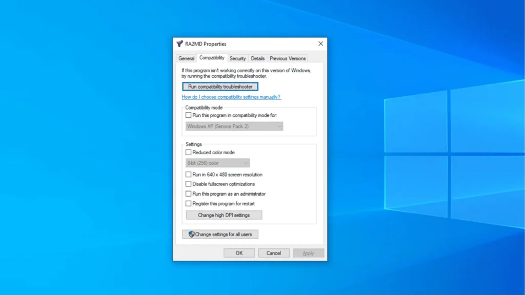 حل مشكلة عدم فتح اللعبة أو انهيارها عند التشغيل (7 حلول مجربة) 1 game properties compatability