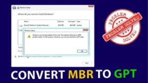 gpt mbr windows cant install issue fixed traid soft