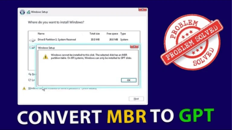 gpt mbr windows cant install issue fixed traid soft